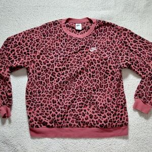 Nike Pink Leopard Print Sweatshirt Sz M